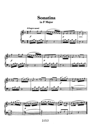 Thumbnail of first page of Sonatina in F major AnH 5 piano sheet music PDF by Beethoven.