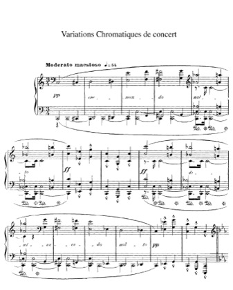 Thumbnail of first page of Variations Chromatiques de Concert piano sheet music PDF by Bizet.