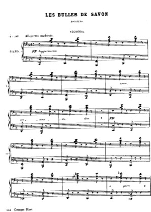 Thumbnail of first page of No.7 Les Bulles de Savon piano sheet music PDF by Bizet.