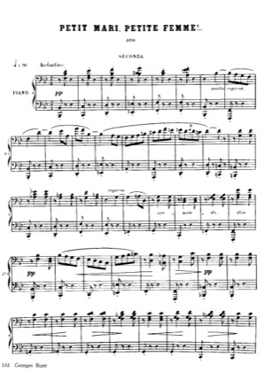 Thumbnail of first page of No.11 Petit Mari, Petite Femme piano sheet music PDF by Bizet.