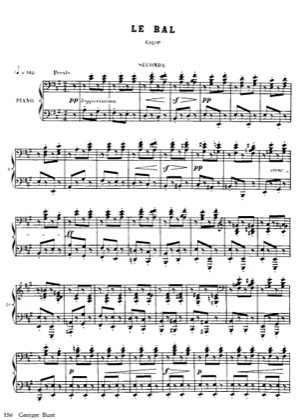 Thumbnail of first page of No.12 Le Bal piano sheet music PDF by Bizet.