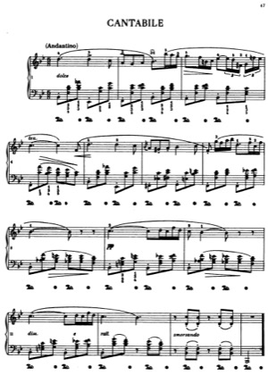 Thumbnail of first page of Cantabile in B-Flat piano sheet music PDF by Chopin.
