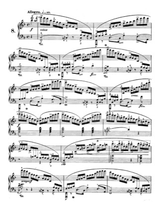Thumbnail of first page of Op.10, Etude No.8 piano sheet music PDF by Chopin.