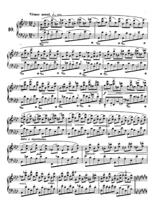 Thumbnail of first page of Op.10, Etude No.10 piano sheet music PDF by Chopin.