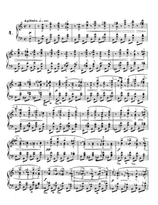 Thumbnail of first page of Op.25, Etude No.4 piano sheet music PDF by Chopin.