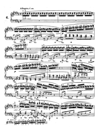 Thumbnail of first page of Op.25, Etude No.6 piano sheet music PDF by Chopin.