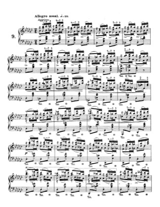 Thumbnail of first page of Op.25, Etude No.9 piano sheet music PDF by Chopin.