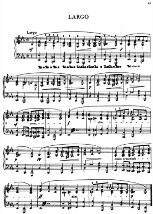 Thumbnail of first page of Largo piano sheet music PDF by Chopin.