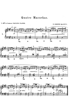 Thumbnail of first page of Mazurkas Op.6 piano sheet music PDF by Chopin.