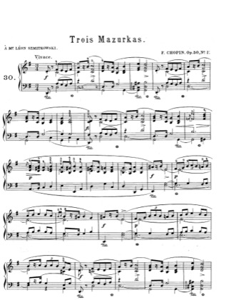 Thumbnail of first page of Mazurkas Op.50 piano sheet music PDF by Chopin.