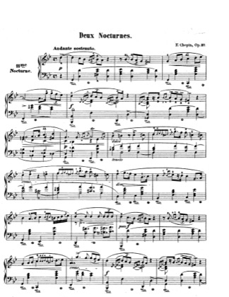 Thumbnail of first page of Nocturnes Op.37 piano sheet music PDF by Chopin.