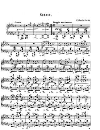 Thumbnail of first page of Sonata No.2 in b flat minor, Op.35 piano sheet music PDF by Chopin.