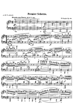 Thumbnail of first page of Scherzo B Minor, Op.20 piano sheet music PDF by Chopin.