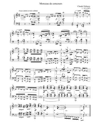 Thumbnail of first page of Morceau de concours piano sheet music PDF by Debussy.