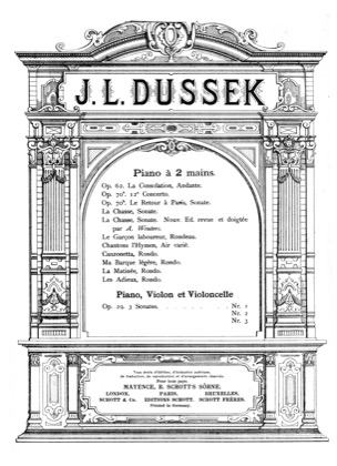 Thumbnail of first page of La Chasse, Op.22 piano sheet music PDF by Dussek.