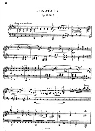 Thumbnail of first page of Sonata No.9, Op.25 No.2 piano sheet music PDF by Dussek.