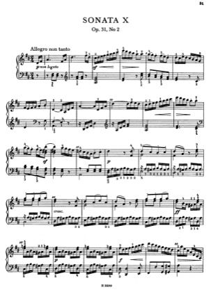 Thumbnail of first page of Sonata No.10, Op.31 No.2 piano sheet music PDF by Dussek.