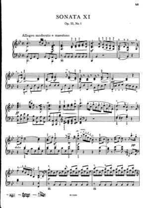 Thumbnail of first page of Sonata No.11, Op.35 No.1 piano sheet music PDF by Dussek.