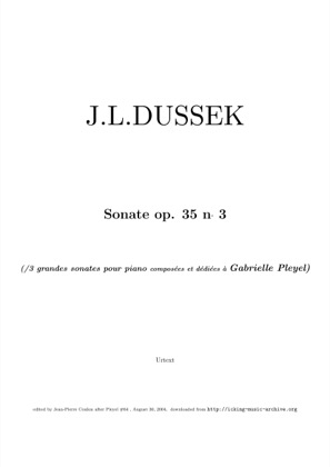 Thumbnail of first page of Sonata No.13, Op.35 No.3 piano sheet music PDF by Dussek.