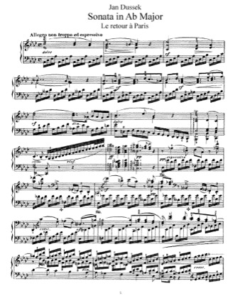 Thumbnail of first page of Sonata No.26, Op.70 piano sheet music PDF by Dussek.