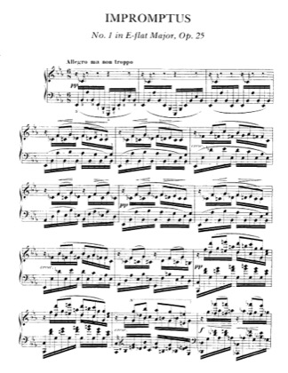 Thumbnail of first page of Impromptu No.1, Op.25 piano sheet music PDF by Faure.
