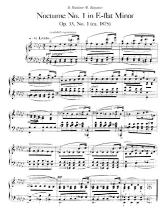 Thumbnail of first page of Nocturne No.1-3, Op.33 piano sheet music PDF by Faure.