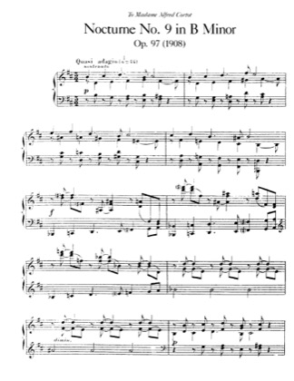 Thumbnail of first page of Nocturne No.9, Op.97 piano sheet music PDF by Faure.