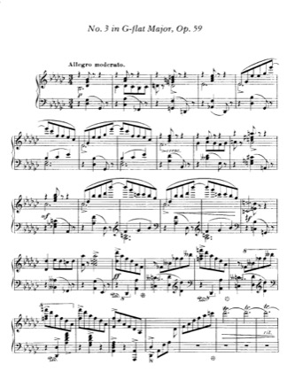 Thumbnail of first page of Valse Caprice No.3 Op.59 piano sheet music PDF by Faure.