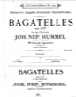 Thumbnail of First Page of Bagatelles, Op.107 sheet music by Hummel