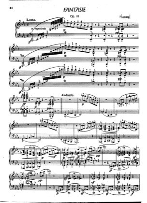 Thumbnail of first page of Fantaisie Op.18 piano sheet music PDF by Hummel.
