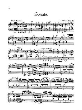 Thumbnail of first page of Sonata No.4, Op.38 piano sheet music PDF by Hummel.