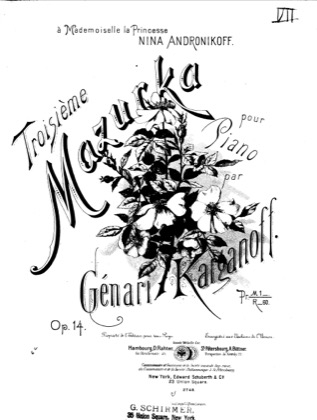 Thumbnail of first page of Mazurka No.3, Op.14 piano sheet music PDF by Korganov.