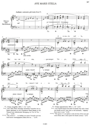 Thumbnail of first page of Ave maris stella, S.506 piano sheet music PDF by Liszt.