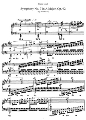 Thumbnail of first page of Symphony No.7 in A major, Op.92 (S.464/7) piano sheet music PDF by Liszt.