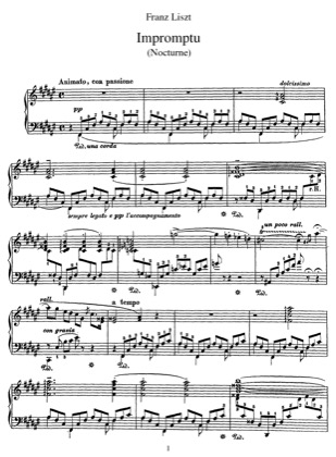 Thumbnail of first page of Impromptu, S.191 piano sheet music PDF by Liszt.