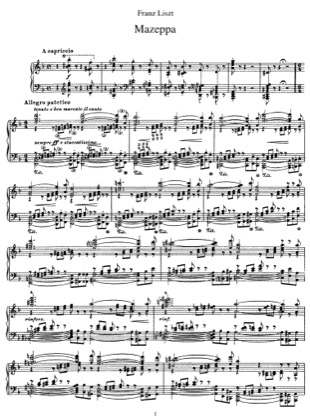 Thumbnail of first page of Mazeppa, Intermediate, S.138 piano sheet music PDF by Liszt.