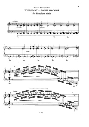 Thumbnail of first page of Totentanz, Solo piano, S.525 piano sheet music PDF by Liszt.