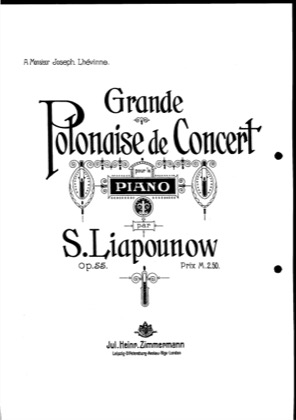 Thumbnail of first page of Grande polonaise de concert, Op.55 piano sheet music PDF by Lyapunov.