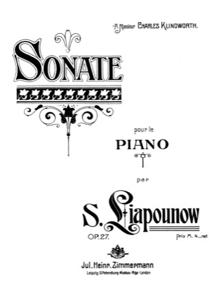 Thumbnail of first page of Sonata, Op.27 piano sheet music PDF by Lyapunov.