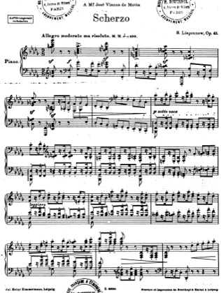 Thumbnail of first page of Scherzo, Op.45 piano sheet music PDF by Lyapunov.