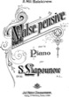 Thumbnail of First Page of Valse Pensive, Op.20 sheet music by Lyapunov