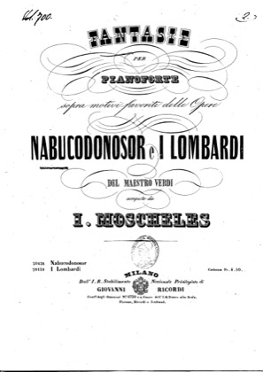Thumbnail of first page of Fantasia on Verdi's Opera 'Nabucodonosor' piano sheet music PDF by Moscheles.