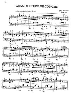 Thumbnail of first page of Grande Etude de Concert Op.126 piano sheet music PDF by Moscheles.