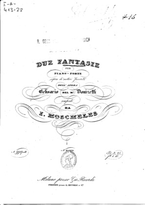 Thumbnail of first page of Souvenirs de Belisaire piano sheet music PDF by Moscheles.