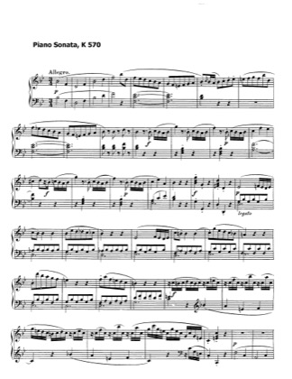 Thumbnail of first page of Piano Sonata in B flat major, K.570 piano sheet music PDF by Mozart.