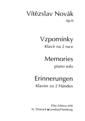Thumbnail of first page of Memories, Op.6 piano sheet music PDF by Novak.