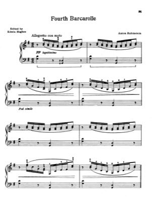 Thumbnail of first page of Barcarolle No.4 piano sheet music PDF by Rubinstein.