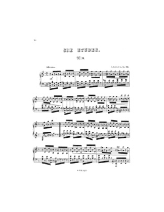 Thumbnail of first page of Etude No.5 piano sheet music PDF by Rubinstein.