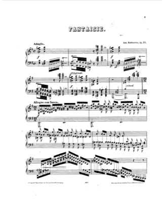 Thumbnail of first page of Fantaisie, Op.77 piano sheet music PDF by Rubinstein.