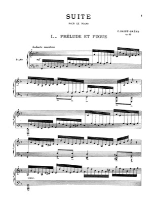 Thumbnail of first page of Suite, Op.90 piano sheet music PDF by Saint-Saens.